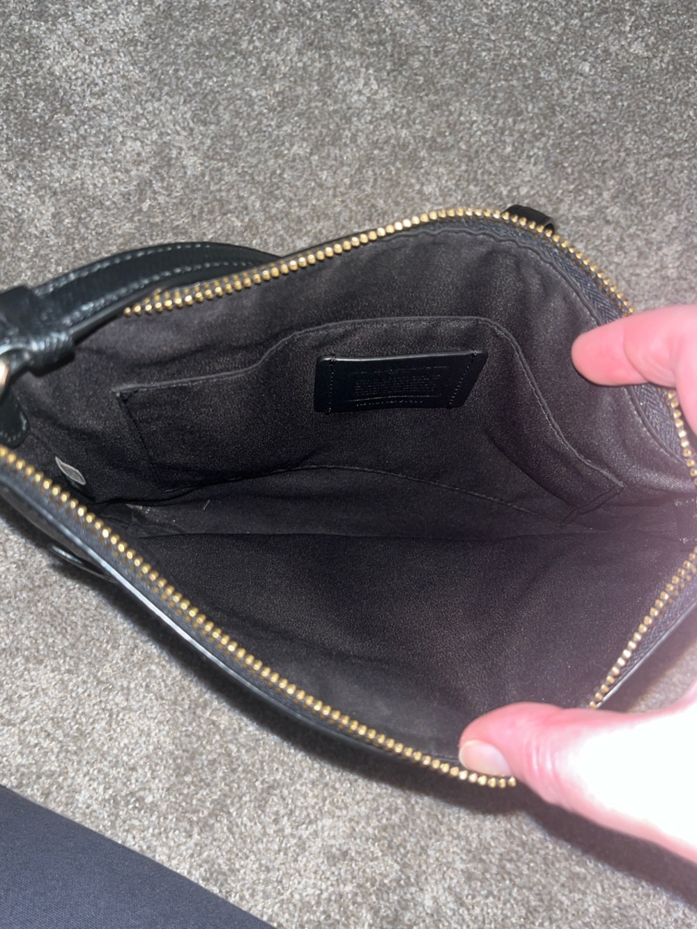 Coach Black Leather Pebbled Crossbody with Gold Hardware - Picture 4 of 6